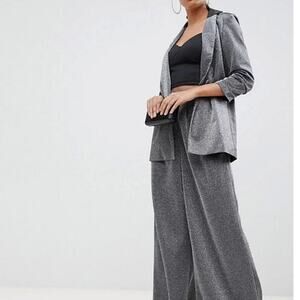 ASOS relaxed suit blazer metallic silver NWT